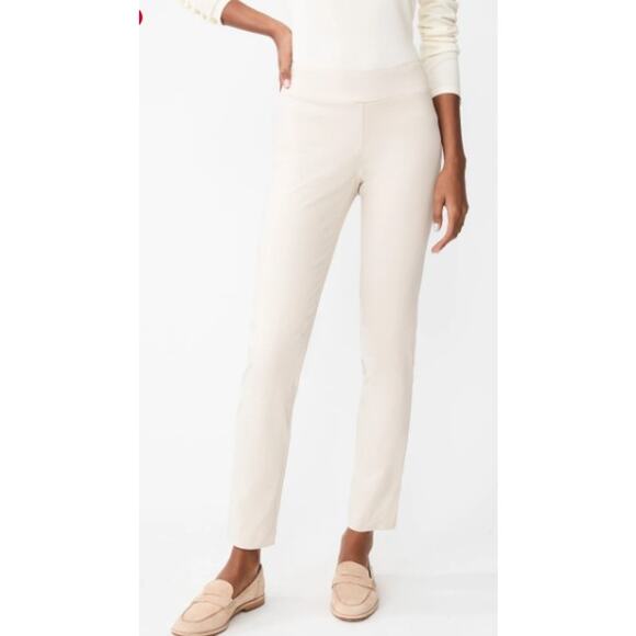 J. McLaughlin Masie Slim tapered Leg Stretch Pull-On Pants Size 12 Ivory Stone - Picture 3 of 9
